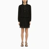 ISABEL MARANT ÉTOILE ISABEL MARANT ÉTOILE BLACK STRIPED COTTON CHEMISIER DRESS