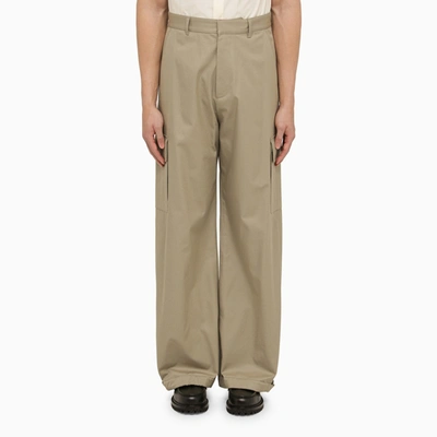 OFF-WHITE OFF WHITE™ BEIGE COTTON WIDE CARGO TROUSERS
