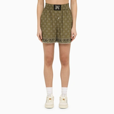 PALM ANGELS PALM ANGELS BOXER SHORTS WITH MILITARY GREEN PRINT