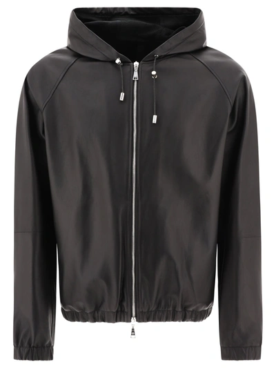 Tagliatore "connor" Leather Jacket In Black