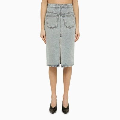 THE MANNEI THE MANNEI MALMO MAXI SKIRT IN DENIM INSIDE OUT