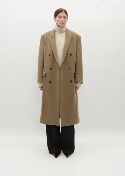 The Row Anderson Oversized Double-breasted Cashmere Coat In Dirt Brown