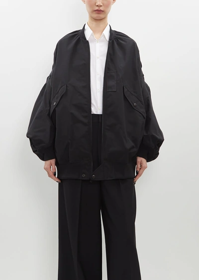 Junya Watanabe Womens Black Padded Oversized-fit Shell Bomber Jacket