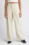 Bp. Twill Wide Leg Cargo Pants In Beige Angora