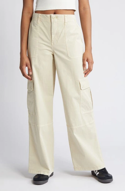 Bp. Twill Wide Leg Cargo Pants In Beige Angora