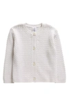 Nordstrom Babies' Cable Knit Cotton Blend Cardigan In White
