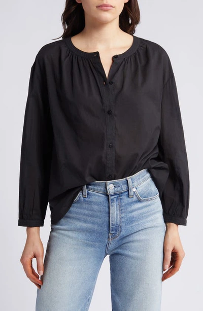 Treasure & Bond Cotton Voile Top In Black