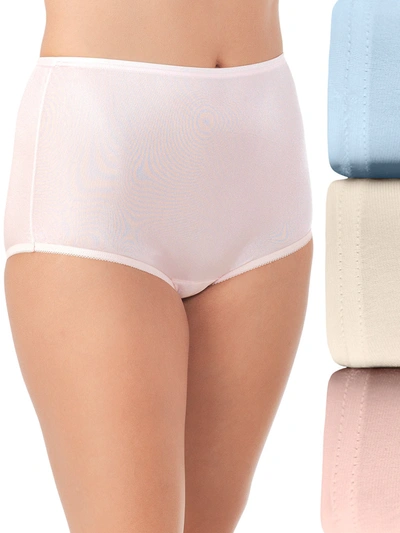 Vanity Fair Perfectly Yours Ravissant Nylon Full Brief Underwear 15712,  Extended Sizes In Pink