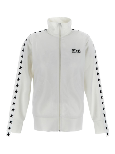 Golden Goose Zipped Track Sweatshirt In White