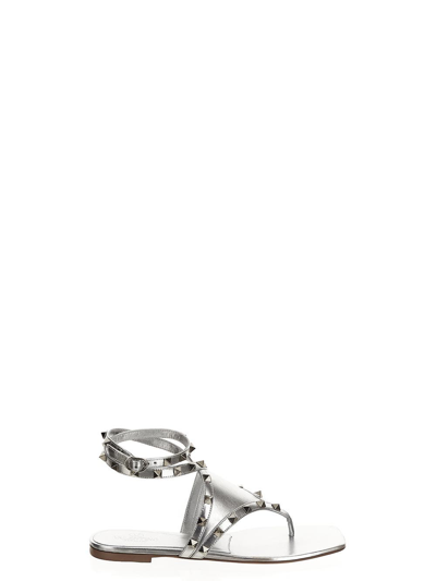 Valentino Garavani Rockstud Sandal In Metallic