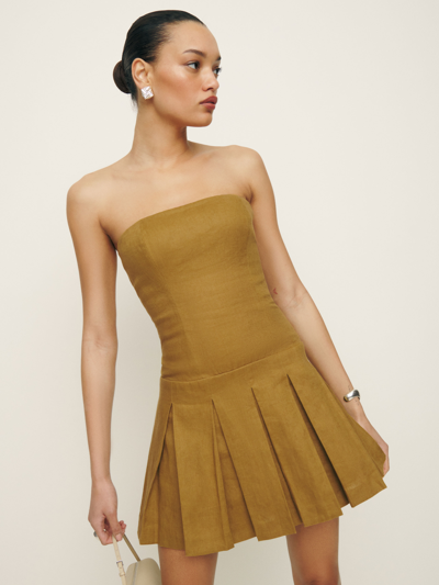 Reformation Isabeli Linen Dress In Ginger | ModeSens