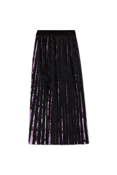 Versace Jeans Couture Watercolour Couture Pleated Midi Skirt In Multi