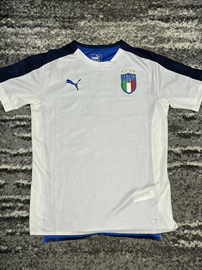 Pre-owned Puma Italy 18/19 Training Jersey In White