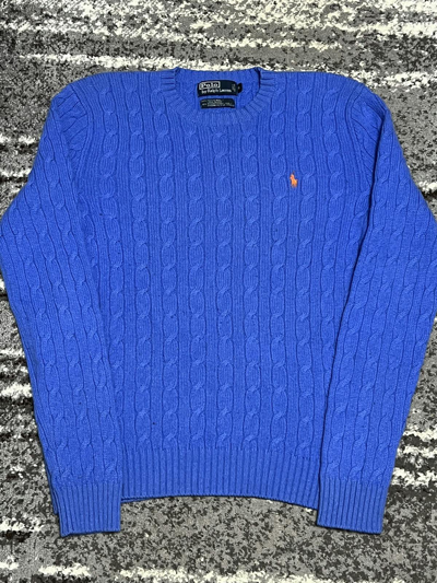 Pre-owned Polo Ralph Lauren X Vintage Polo Ralph Laurent Vintage Blue Knit Sweater