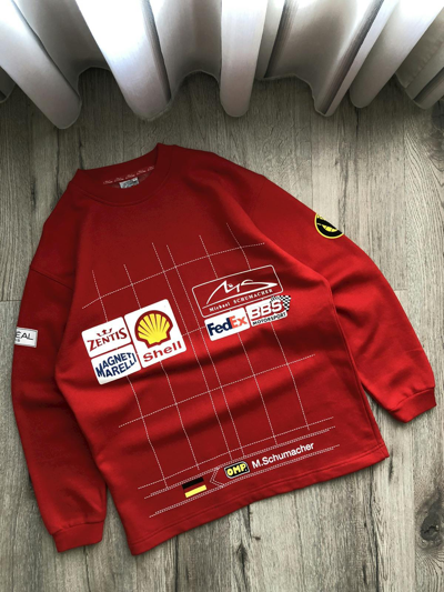 Pre-owned Ferrari X Formula Uno Ferrari F1 Michael Schumacher 1999 Racing Sweatshirt Vintage In Red