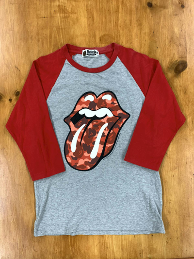 Pre-owned Bape Rolling Stones Raglan Shirt In Brown