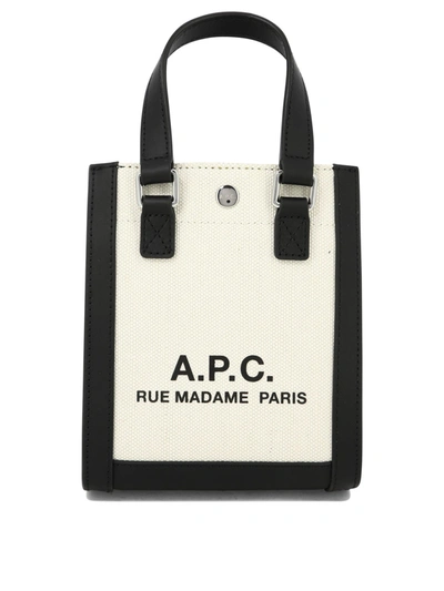 Apc Sophisticated White/black A.p.c. Tote Handbag For Women