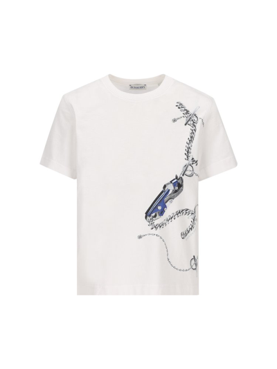 Burberry Knight Hardware Cotton T-shirt In White