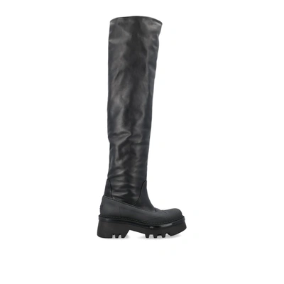 Chloé Raina 50mm Thigh-high Leather Boots In Black