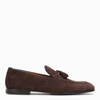 DOUCAL'S DOUCAL'S BROWN SUEDE MOCCASIN WITH TASSELS
