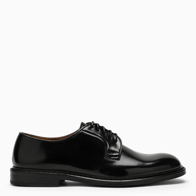 DOUCAL'S DOUCAL'S LOW BLACK LEATHER LACE UP