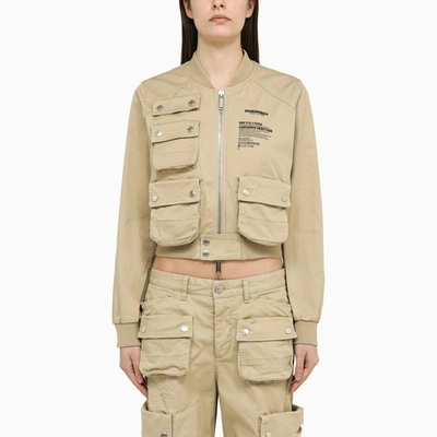 Dsquared2 | Beige Cotton Multi-pocket Bomber Jacket