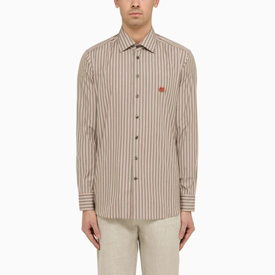 Etro Men Logo Embroidery Shirt In Multi