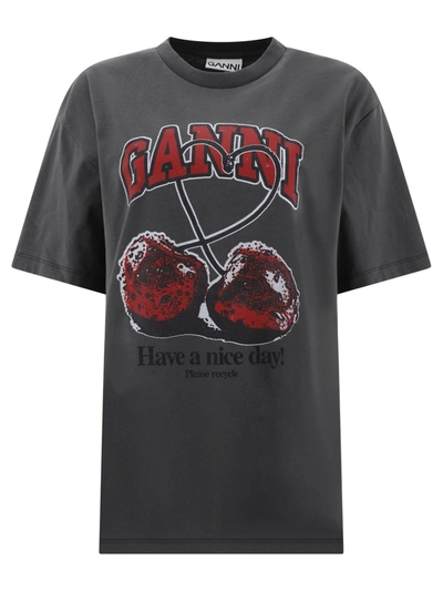 GANNI GANNI "CHERRY" T SHIRT