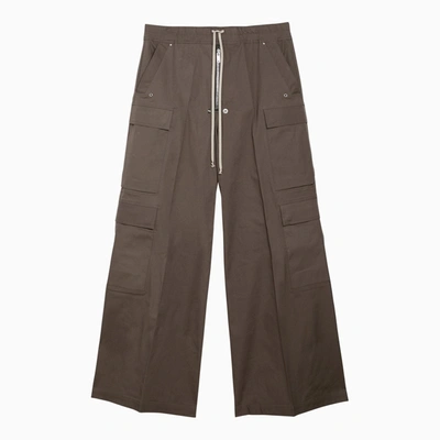 Rick Owens Wide Cargobelas Trousers With Dust Grey Men In Cream