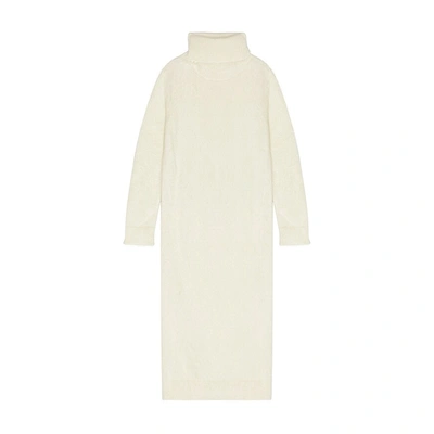 Saint Laurent Mohair Turtleneck Turtleneck Sweater In Neutral