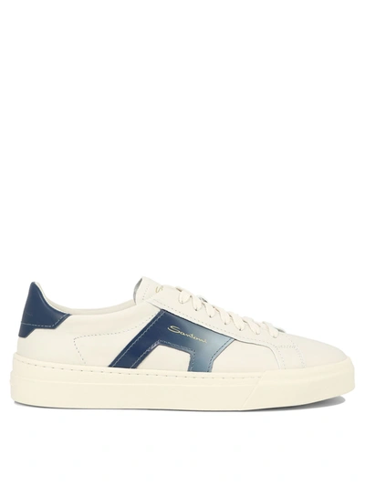 Santoni Leather Sneakers In White