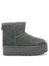 Ugg Suede Classic Mini Platform Boots In Grey