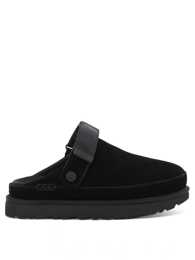Ugg Goldenstar Womens Suede Slip-on Clogs In Black