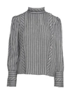 ISABEL MARANT ÉTOILE OAK STRIPED-COTTON SHIRT,CH0212 17A045E 02GY GREY