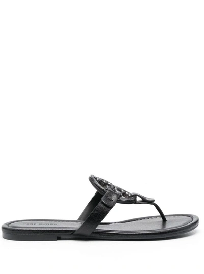 Tory Burch Women's Miller Sandal, Patent Leather In Perfect Black