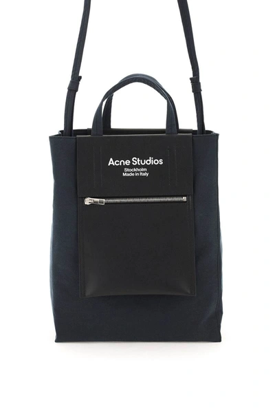 Acne Studios Baker Out Medium Tote Bag In Black