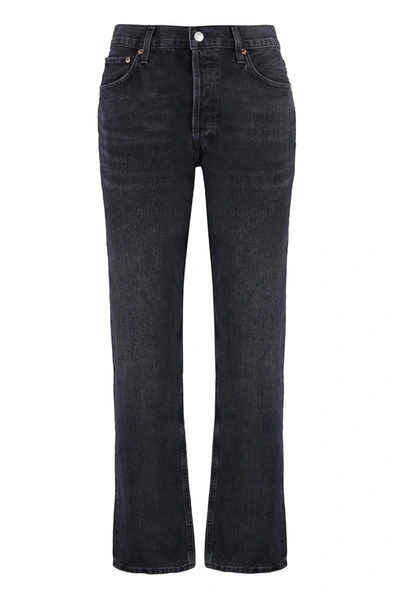 Agolde Parker Straight Jeans In Black