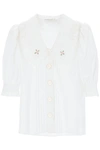 ALESSANDRA RICH ALESSANDRA RICH SHORT-SLEEVED SHIRT WITH EMBROIDERED COLLAR