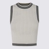 ALESSANDRA RICH ALESSANDRA RICH WHITE AND BLACK COTTON TOP