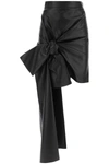 Alexander Mcqueen Mcqueen Women Maxi Bow Leather Skirt In Black