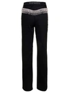 ROTATE BIRGER CHRISTENSEN BLACK HIGH-WAIST JEANS WITH JEWEL DETAIL AT THE BACK IN COTTON WOMAN