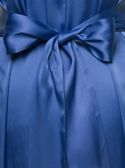 Semicouture Blondie Short Sleeves Maxi Dress In Blu