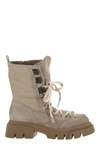 Brunello Cucinelli Eyelet-embellishment Leather Boots In Grey