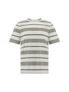 Brunello Cucinelli Man T-shirt Man White T-shirts In Off White/sigaro/grigio