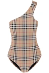 BURBERRY BURBERRY CHECK ONE-SHOULDER ONE-PIECE SWIMSUIT