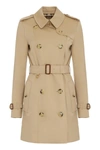 Burberry Women Beige Gabardine Heritage Chelsea Trench Coat In Beige