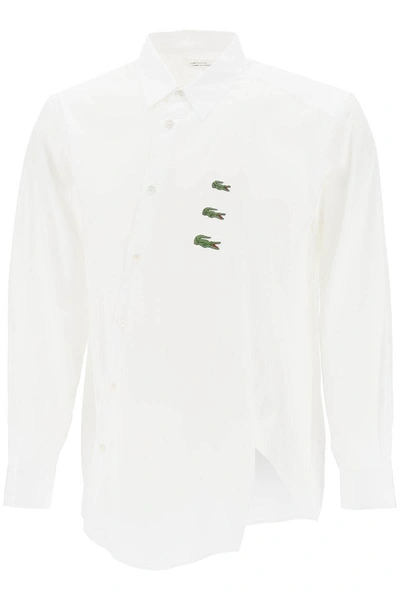 Comme Des Garçons Comme Des Garcons Shirt X Lacoste Bias-cut Shirt In Bianco