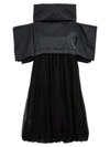 Comme Des Garçons Wide-sleeves Puffball Midi Dress In Black
