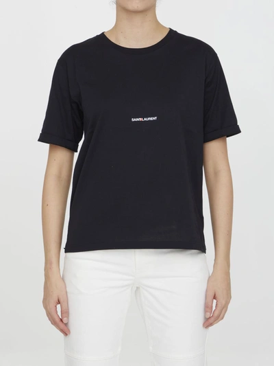 Saint Laurent Cotton T-shirt In Noir