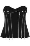 Dion Lee Denim Biker Corset Top In Black